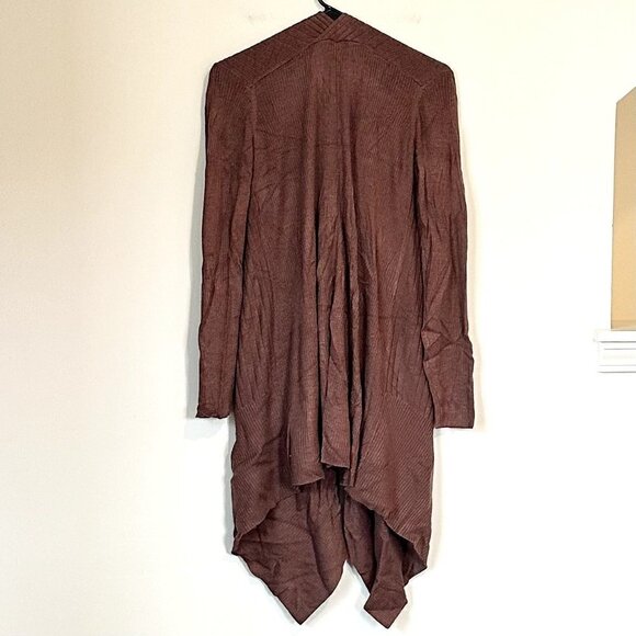 NWT Zuda Escovero Open Front Ribbed Cardigan Sweater in Chestnut - XXS - Picture 6 of 8